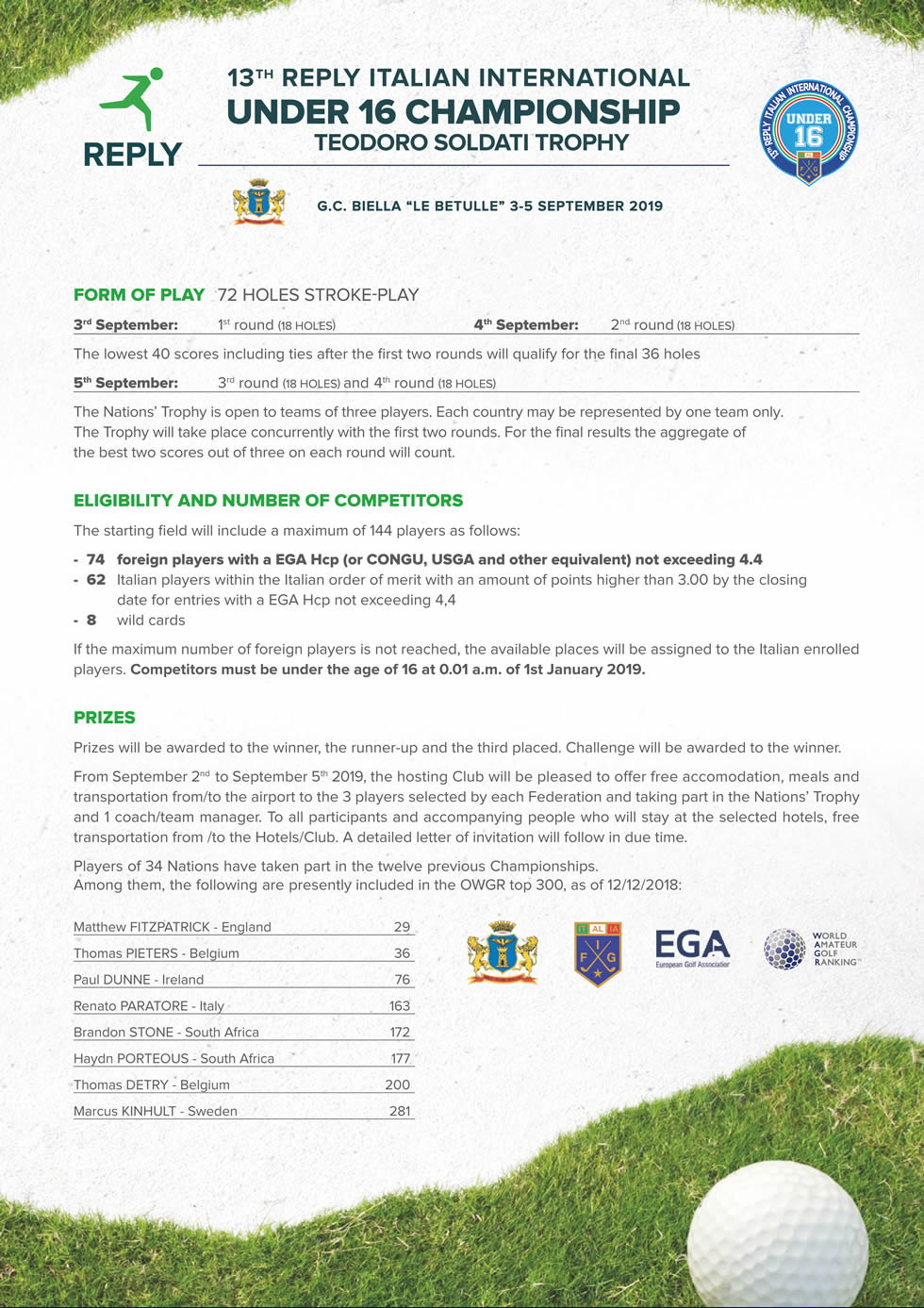 gara golf Under16